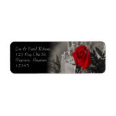 Elegant Red Rose Fade Out zwart-wit boeket Etiket (Voorkant)