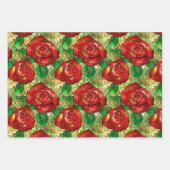 Elegant Red Rose Faux Glas in lood Patroon Inpakpapier Vel (Voorkant 2)
