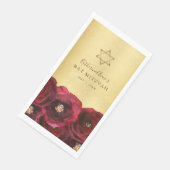 Elegant Red Rose Floral Gold Bat Mitzvah Servet (Hoek)