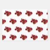 Elegant Red Rose Floral Gold Bouquet Inpakpapier Vel (Voorkant 2)