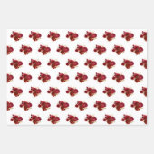 Elegant Red Rose Floral Gold Bouquet Inpakpapier Vel (Voorkant 3)