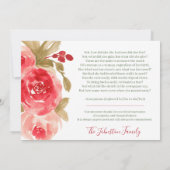 Elegant Red Rose Floral in het liefhebben van gehe Bedankkaart (Achterkant)