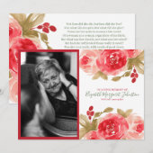 Elegant Red Rose Floral in het liefhebben van gehe Bedankkaart (Voorkant / Achterkant)