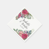 Elegant Red Rose Floral kerstbruiloft Servet (Hoek)