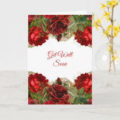 Elegant Red Rose Floral Lijst Get Well Kaart (Gele Bloem)