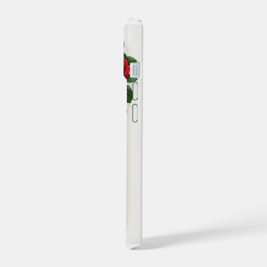 Elegant Red Rose Floral Lijst iPhone 15 Case (Linkerkant)