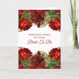 Elegant Red Rose Floral Lijst Vrijgezellenfeest Kaart