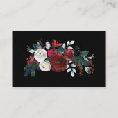 Elegant Red Rose Floral Memorial Prayer Card Visitekaartje (Achterkant)