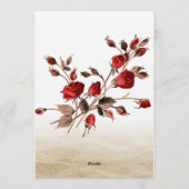 Elegant Red Rose Floral Vintage Art Kaart (Achterkant)