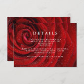 Elegant Red Rose Floral Wedding Details Enclosure Informatiekaartje (Voorkant / Achterkant)