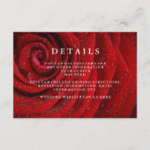 Elegant Red Rose Floral Wedding Details Enclosure Informatiekaartje (Voorkant)