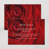 Elegant Red Rose Floral Wedding Details Enclosure Informatiekaartje (Voorkant / Achterkant)