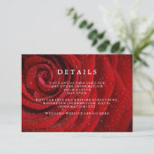 Elegant Red Rose Floral Wedding Details Enclosure Informatiekaartje (Staand voorkant)