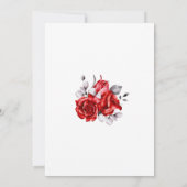 Elegant Red Rose Floral Wedding Kaart (Achterkant)
