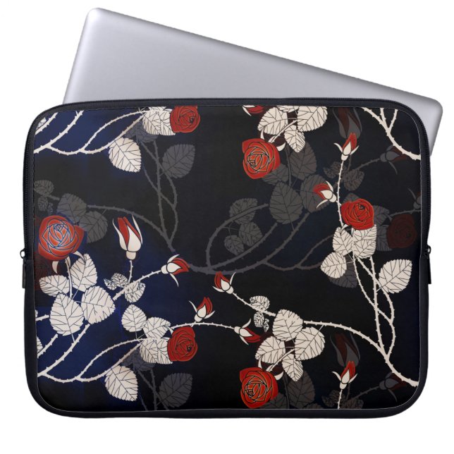 Elegant Red Rose Flower Laptop Sleeve (Voorkant)