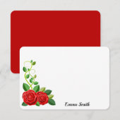 Elegant Red Rose Flower Notitiekaartje (Voorkant / Achterkant)