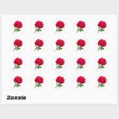 Elegant Red Rose Flower Ronde Sticker (Vel)