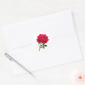 Elegant Red Rose Flower Ronde Sticker (Envelop)