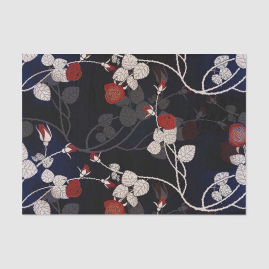 Elegant Red Rose Flower Tissuepapier (Voorkant)