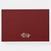 Elegant Red Rose Gold Floral Funeral Photo Gastenboek (Achterkant)