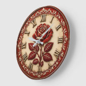 Elegant Red Rose Grote Klok (Hoek)