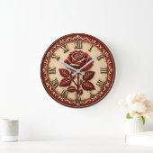 Elegant Red Rose Grote Klok (Huis)