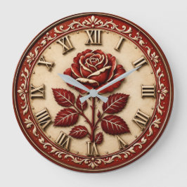 Elegant Red Rose Grote Klok