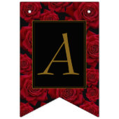 Elegant Red Rose Happy Birthday Vlaggetjes (Derde vlag)