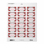 Elegant Red Rose Heart Wedding Flowers Etiket (Full Sheet)