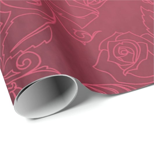 Elegant Red Rose Holiday Cadeaupapier (Rol Hoek)