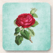 Elegant Red Rose Illustration Bier Onderzetter (Voorkant)