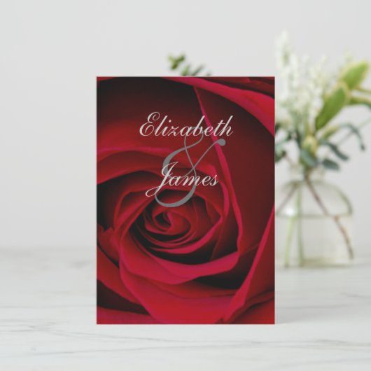 Elegant Red Rose Kaart (Staand voorkant)