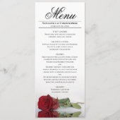 Elegant Red Rose met Reflections Wedding Menu (Voorkant)