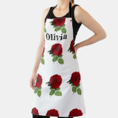 Elegant Red Rose Name Persoonlijk Schort (Insitu)