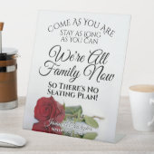 Elegant Red Rose Open Seating Weddenschap Reclamebord Met Voetstuk (Insitu)