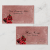 Elegant Red Rose over het  Antiek van Bourgogne Visitekaartje (Voorkant / Achterkant)