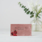 Elegant Red Rose over het  Antiek van Bourgogne Visitekaartje (Staand voorkant)
