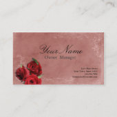 Elegant Red Rose over het  Antiek van Bourgogne Visitekaartje (Achterkant)