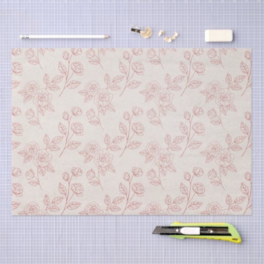  Elegant Red Rose Paper Chintz tissuepapier (Craft)