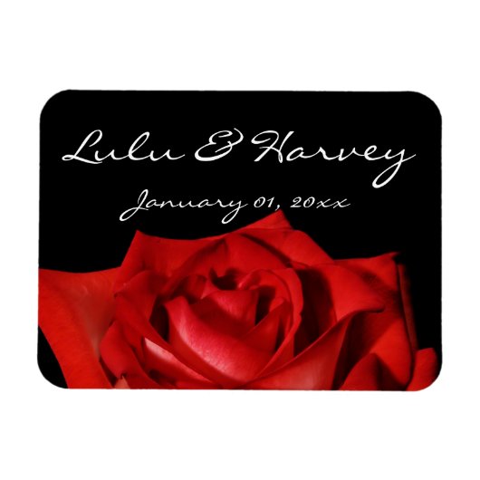Elegant Red Rose Personal Magnet Magneet (Horizontaal)