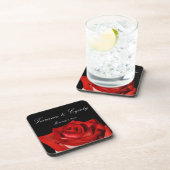 Elegant Red Rose Personal set of cork Onderzetters (Rechterzijde)