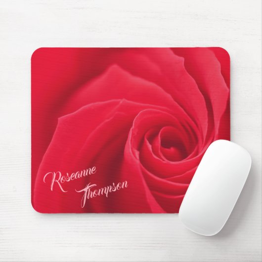 Elegant Red Rose Personalized Muismat (Met muis)