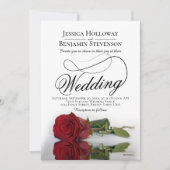 Elegant Red Rose Reflection Romantic Wedding Kaart (Voorkant)