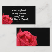 Elegant Red Rose Registry Insert-kaarten Informatiekaartje (Voorkant / Achterkant)