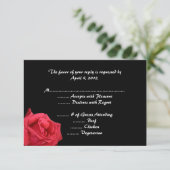 Elegant Red Rose Reply-kaarten met menuopties RSVP Kaartje (Staand voorkant)
