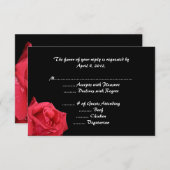 Elegant Red Rose Reply-kaarten met menuopties RSVP Kaartje (Voorkant / Achterkant)