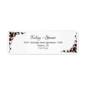 Elegant Red Rose Return-adreslabels Etiket (Voorkant)