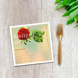 Elegant Red Rose Romantic Floral Facts Weddenschap Servet