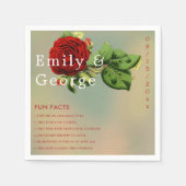 Elegant Red Rose Romantic Floral Facts Weddenschap Servet (Voorkant)