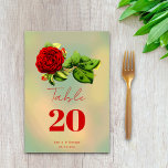 Elegant Red Rose Romantic omhuld Floral Wedding Kaart<br><div class="desc">Dit elegante simpele kalligrafietabel is geschikt voor een moderne zomerbloementel. Het romantische minimalistische ontwerp is voorzien van een Elegant Red Rose Romantic Framed Floral Wedding Table Number</div>